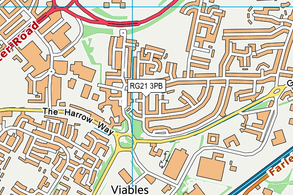 RG21 3PB map - OS VectorMap District (Ordnance Survey)