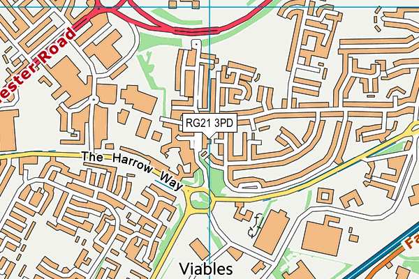 RG21 3PD map - OS VectorMap District (Ordnance Survey)