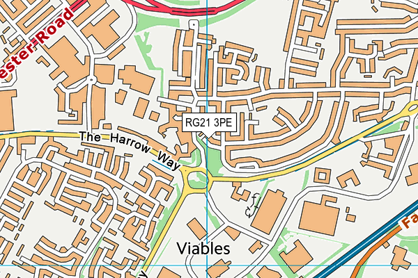 RG21 3PE map - OS VectorMap District (Ordnance Survey)