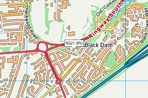 RG21 3PG map - OS VectorMap District (Ordnance Survey)