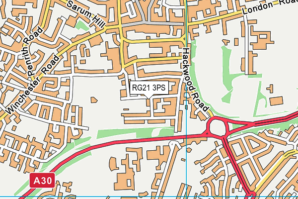 RG21 3PS map - OS VectorMap District (Ordnance Survey)