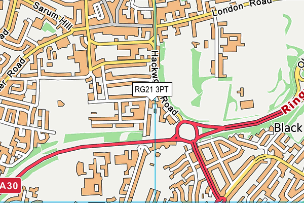 RG21 3PT map - OS VectorMap District (Ordnance Survey)