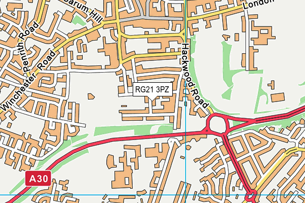 RG21 3PZ map - OS VectorMap District (Ordnance Survey)