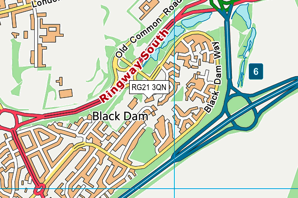 RG21 3QN map - OS VectorMap District (Ordnance Survey)