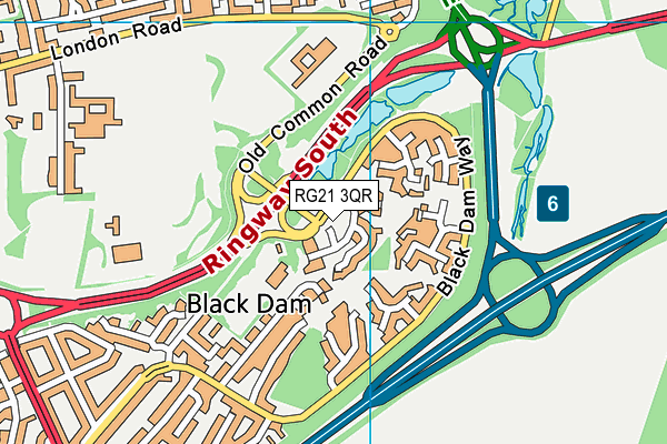 RG21 3QR map - OS VectorMap District (Ordnance Survey)