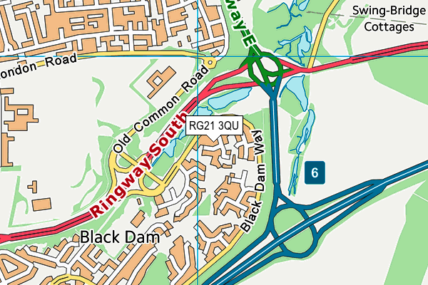 RG21 3QU map - OS VectorMap District (Ordnance Survey)