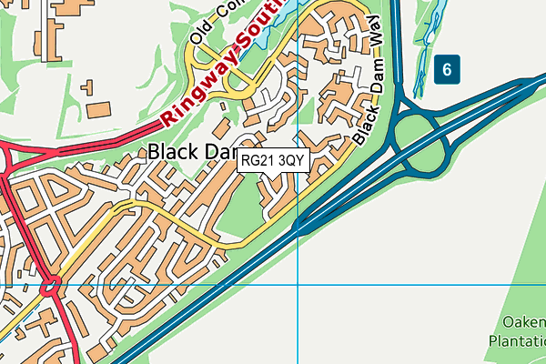 RG21 3QY map - OS VectorMap District (Ordnance Survey)
