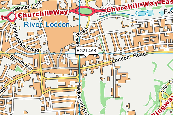 RG21 4AB map - OS VectorMap District (Ordnance Survey)