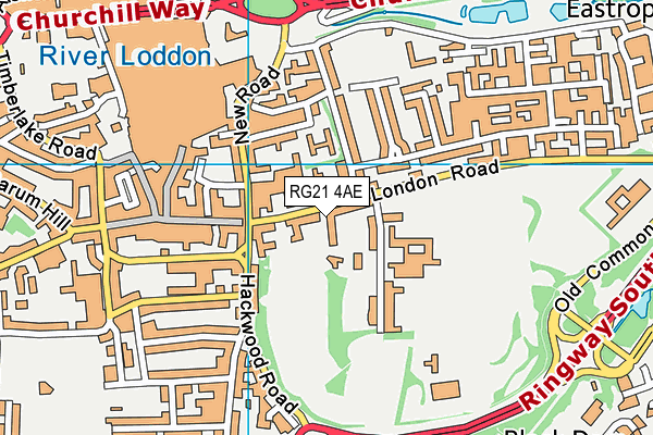 RG21 4AE map - OS VectorMap District (Ordnance Survey)