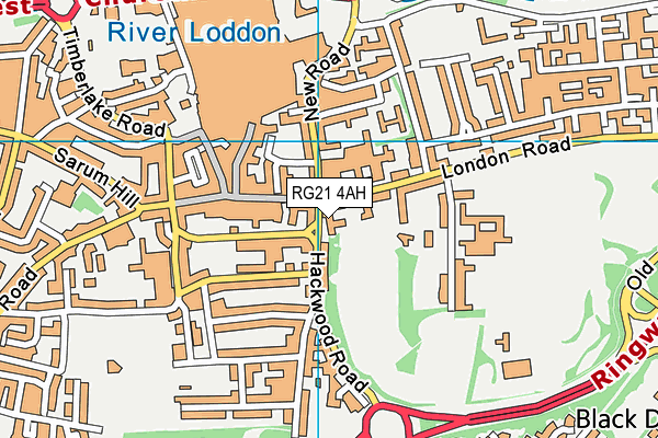 RG21 4AH map - OS VectorMap District (Ordnance Survey)