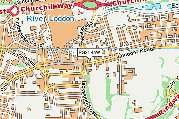 RG21 4AW map - OS VectorMap District (Ordnance Survey)