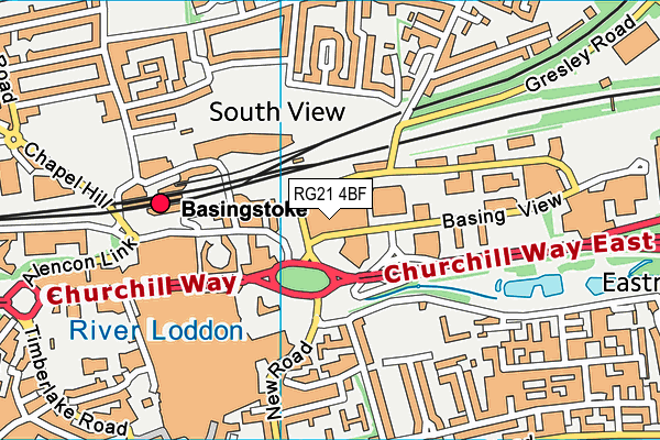 RG21 4BF map - OS VectorMap District (Ordnance Survey)