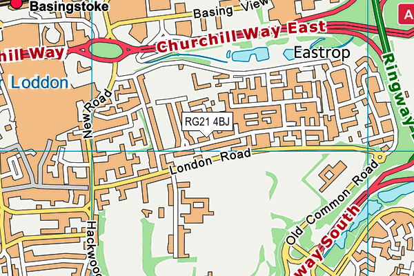 RG21 4BJ map - OS VectorMap District (Ordnance Survey)