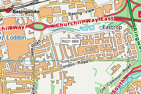 RG21 4BW map - OS VectorMap District (Ordnance Survey)