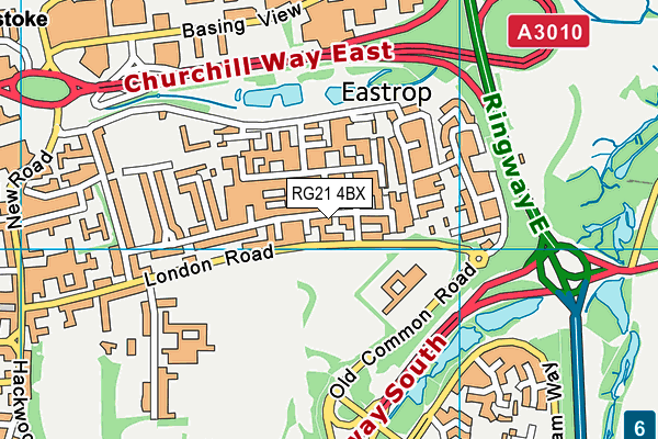 RG21 4BX map - OS VectorMap District (Ordnance Survey)