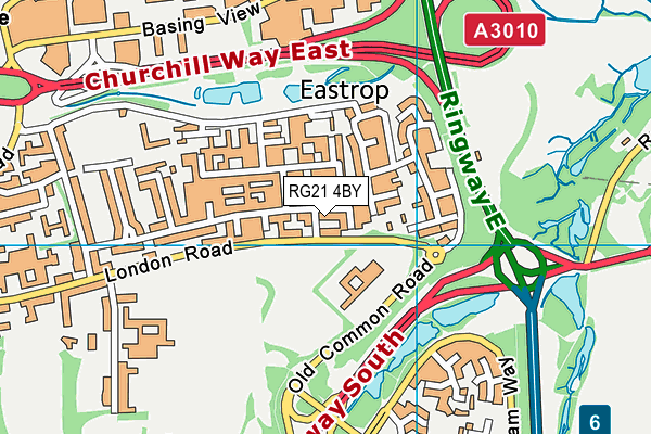 RG21 4BY map - OS VectorMap District (Ordnance Survey)