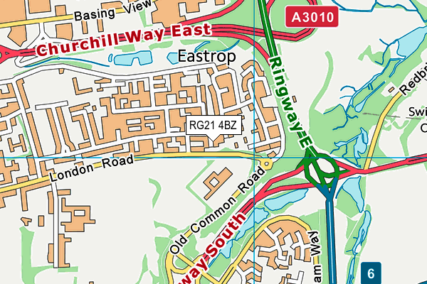 RG21 4BZ map - OS VectorMap District (Ordnance Survey)