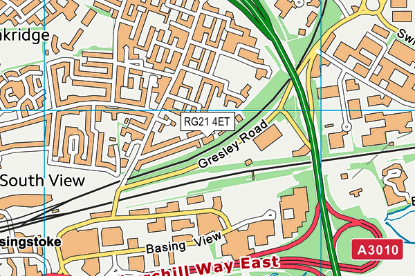 Oakridge Playing Field (Closed) map (RG21 4ET) - OS VectorMap District (Ordnance Survey)