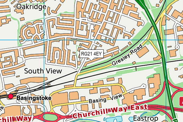 RG21 4EY map - OS VectorMap District (Ordnance Survey)