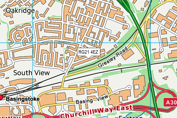 RG21 4EZ map - OS VectorMap District (Ordnance Survey)