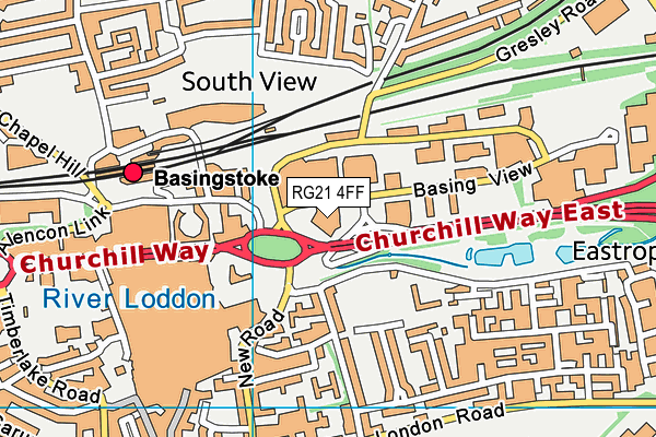 RG21 4FF map - OS VectorMap District (Ordnance Survey)