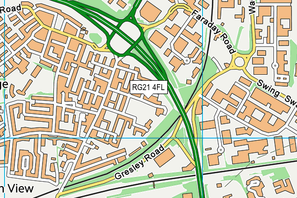 RG21 4FL map - OS VectorMap District (Ordnance Survey)