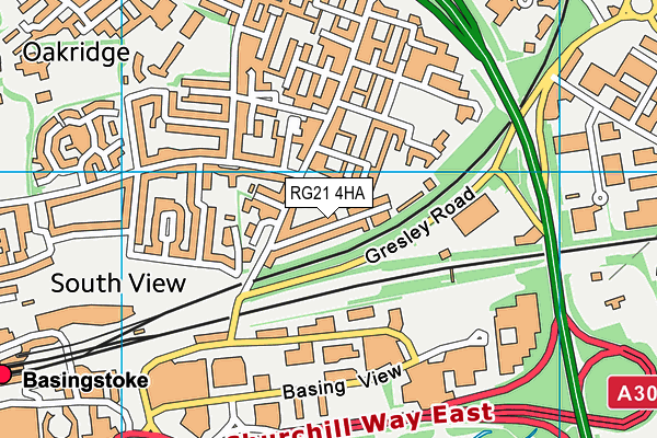 RG21 4HA map - OS VectorMap District (Ordnance Survey)