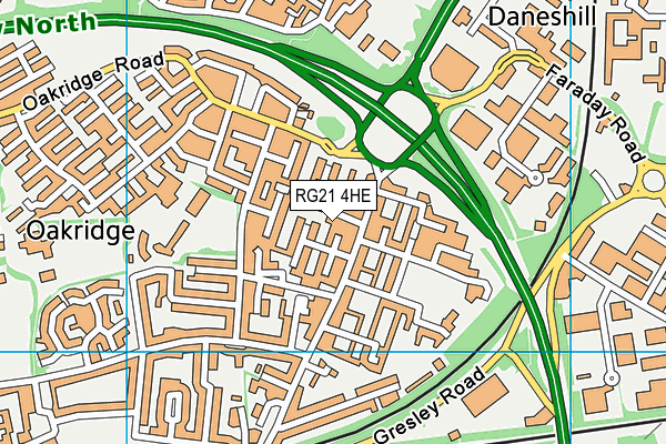 RG21 4HE map - OS VectorMap District (Ordnance Survey)