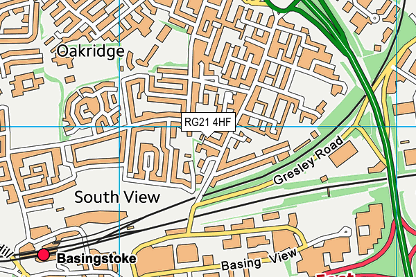 RG21 4HF map - OS VectorMap District (Ordnance Survey)