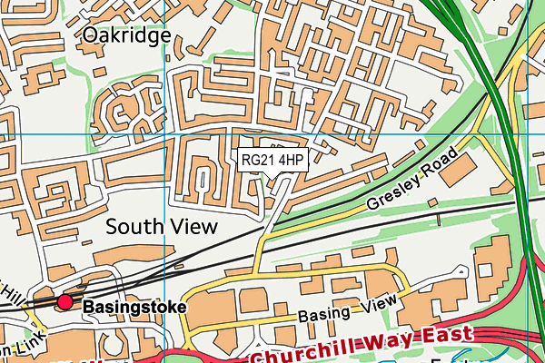 RG21 4HP map - OS VectorMap District (Ordnance Survey)