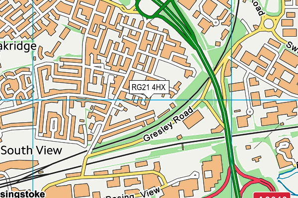 RG21 4HX map - OS VectorMap District (Ordnance Survey)