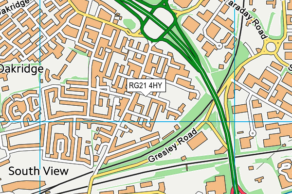 RG21 4HY map - OS VectorMap District (Ordnance Survey)