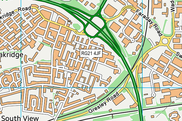RG21 4JF map - OS VectorMap District (Ordnance Survey)