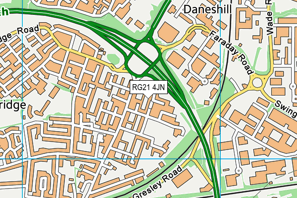 RG21 4JN map - OS VectorMap District (Ordnance Survey)