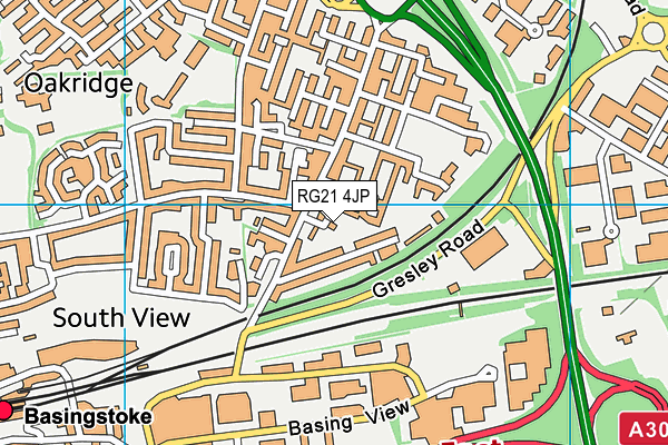 RG21 4JP map - OS VectorMap District (Ordnance Survey)