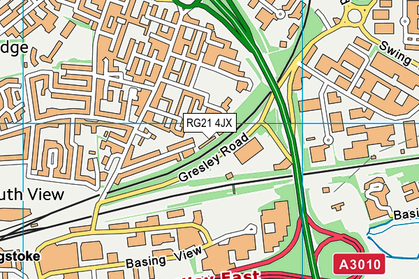 RG21 4JX map - OS VectorMap District (Ordnance Survey)