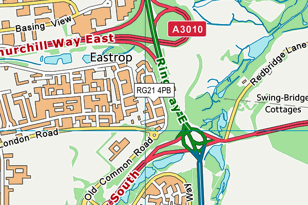 RG21 4PB map - OS VectorMap District (Ordnance Survey)