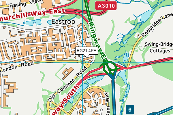 RG21 4PE map - OS VectorMap District (Ordnance Survey)