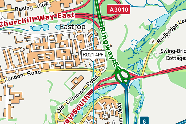 RG21 4PF map - OS VectorMap District (Ordnance Survey)