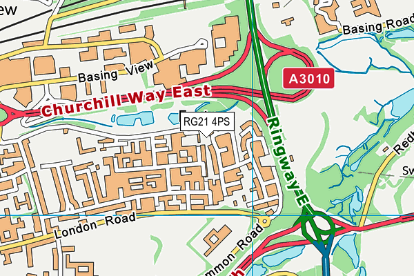 RG21 4PS map - OS VectorMap District (Ordnance Survey)