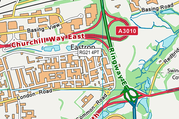 RG21 4PT map - OS VectorMap District (Ordnance Survey)