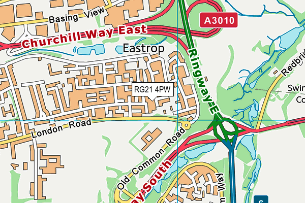 RG21 4PW map - OS VectorMap District (Ordnance Survey)