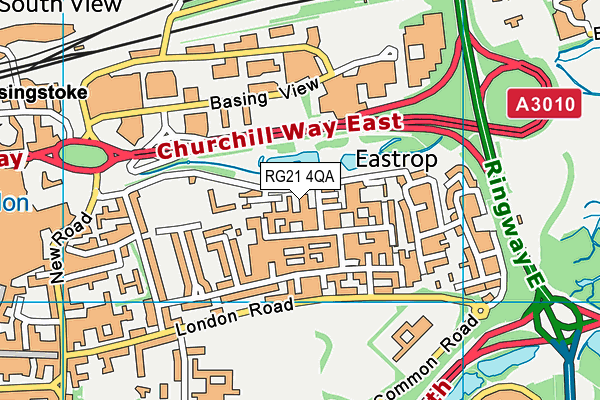 RG21 4QA map - OS VectorMap District (Ordnance Survey)