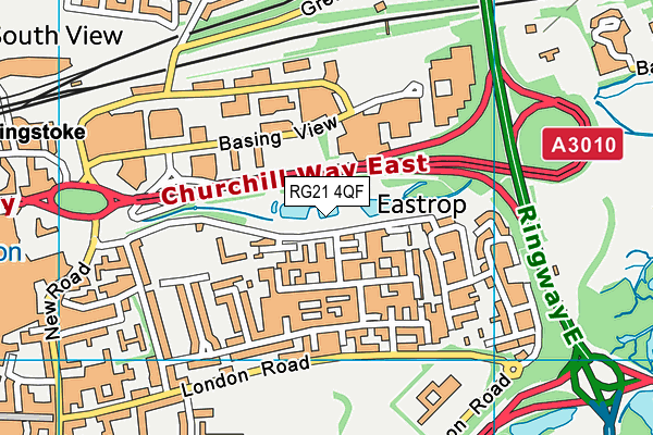 RG21 4QF map - OS VectorMap District (Ordnance Survey)