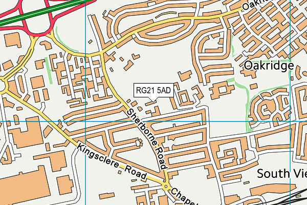 RG21 5AD map - OS VectorMap District (Ordnance Survey)