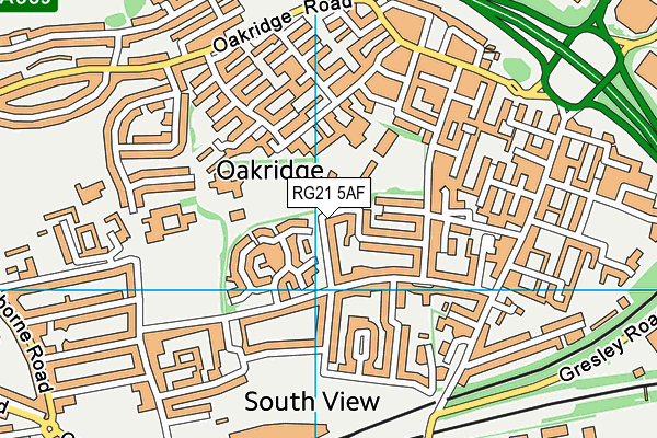 RG21 5AF map - OS VectorMap District (Ordnance Survey)