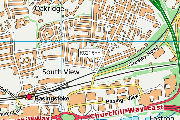 RG21 5HH map - OS VectorMap District (Ordnance Survey)