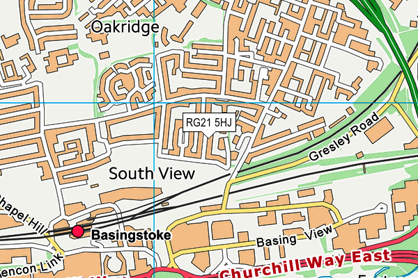 RG21 5HJ map - OS VectorMap District (Ordnance Survey)