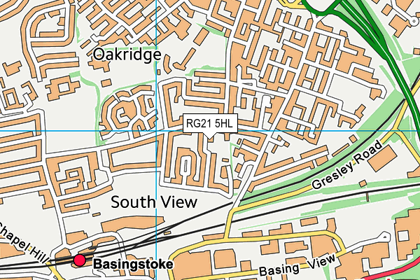 RG21 5HL map - OS VectorMap District (Ordnance Survey)