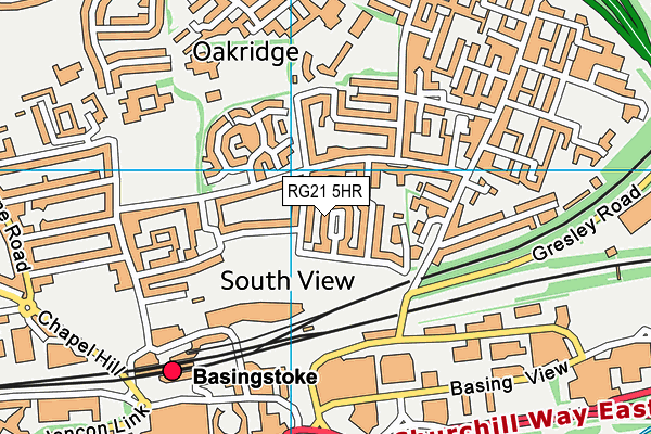 RG21 5HR map - OS VectorMap District (Ordnance Survey)